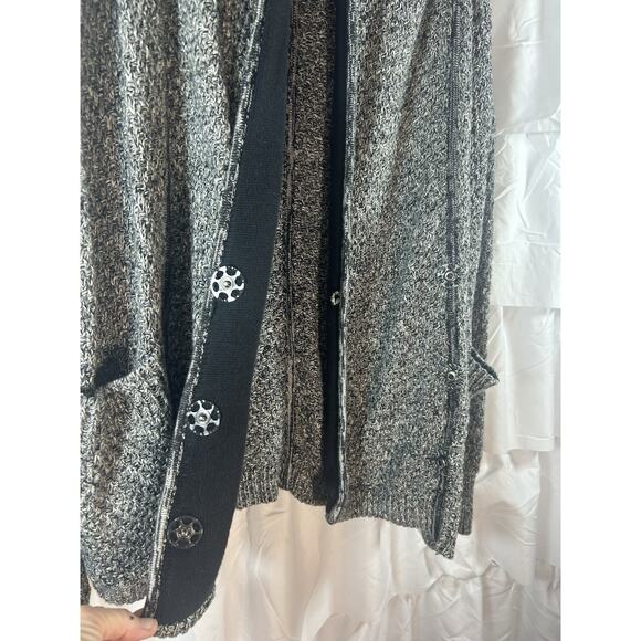 Lululemon Size 4 Cardigan Cotton Tweed Black gray Post Practice pockets thumb - Picture 3 of 7